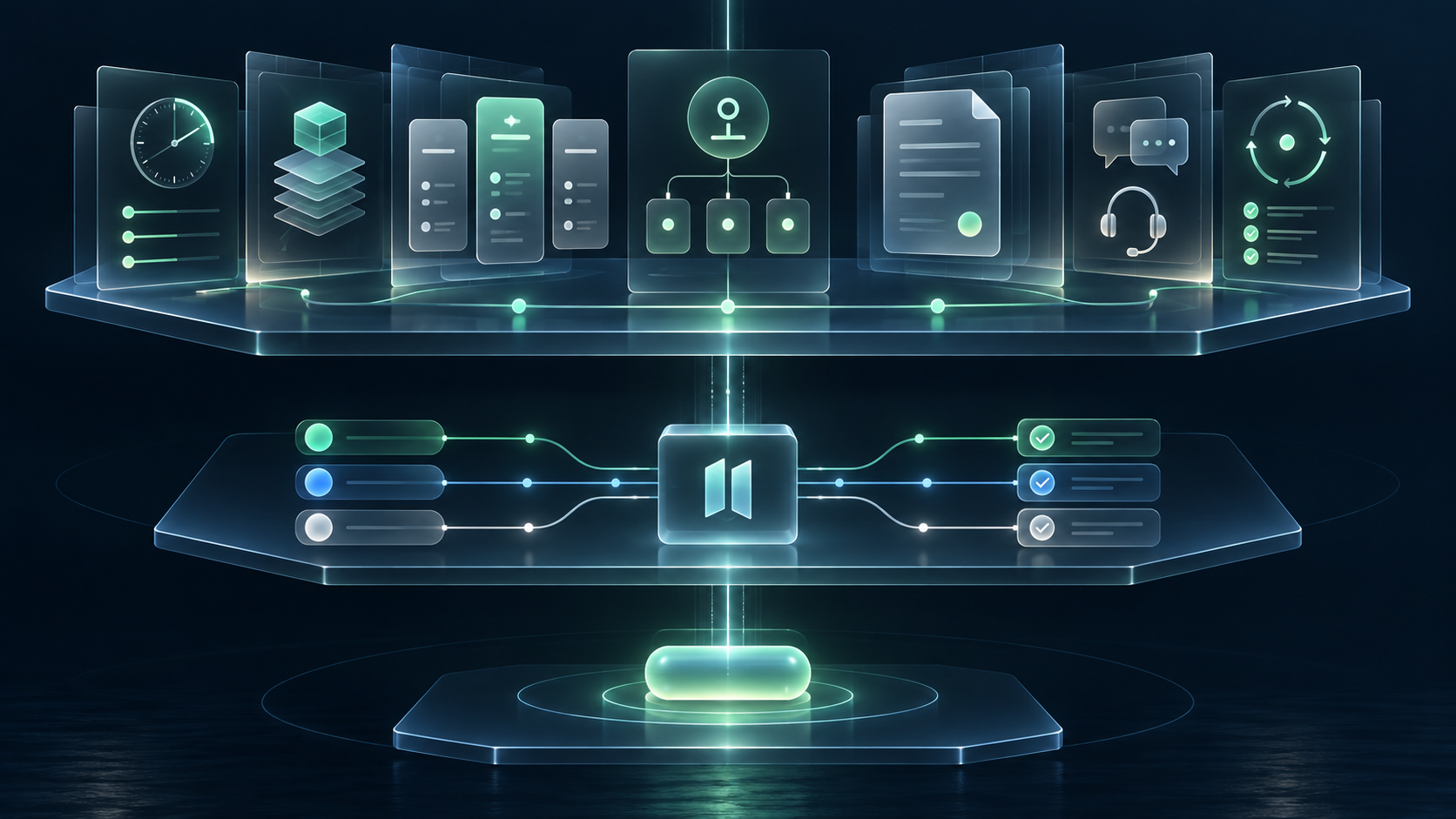 Settlement assets, payment acceptance, and business operations form three different layers.