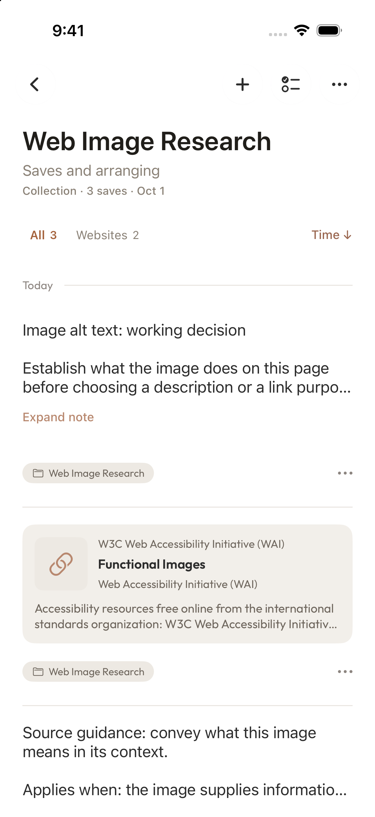 Web Image Research contains three saves: two sources and your working decision.